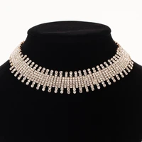 exaggerate full rhinestone necklace for women fashion sexy crystal clavicle chain choker charm girl collar jewelry banquet gifts