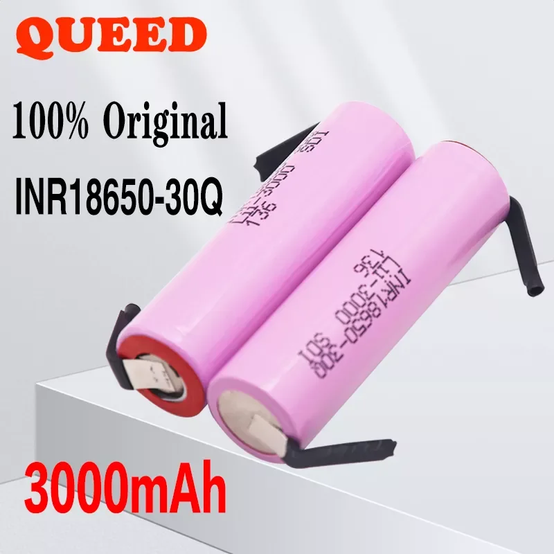 

3.7V 30Q 18650 Battery 3000mAh 18650 30Q 3.6V 20A High Power Discharge Li-ion Large Current Battery for screwdriver + DIY Nicke