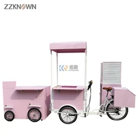 pink marshmallows mobile sweets carts street garden cart food delivery bike ice cream trailer with cotton candy machine