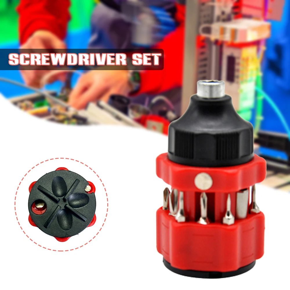 

Multifunctional Mini Combined Screwdriver Set, Outdoor Vehicle Mounted Tools Bolt Driver Turn Crew 2.76*1.5*1.5inches TS1