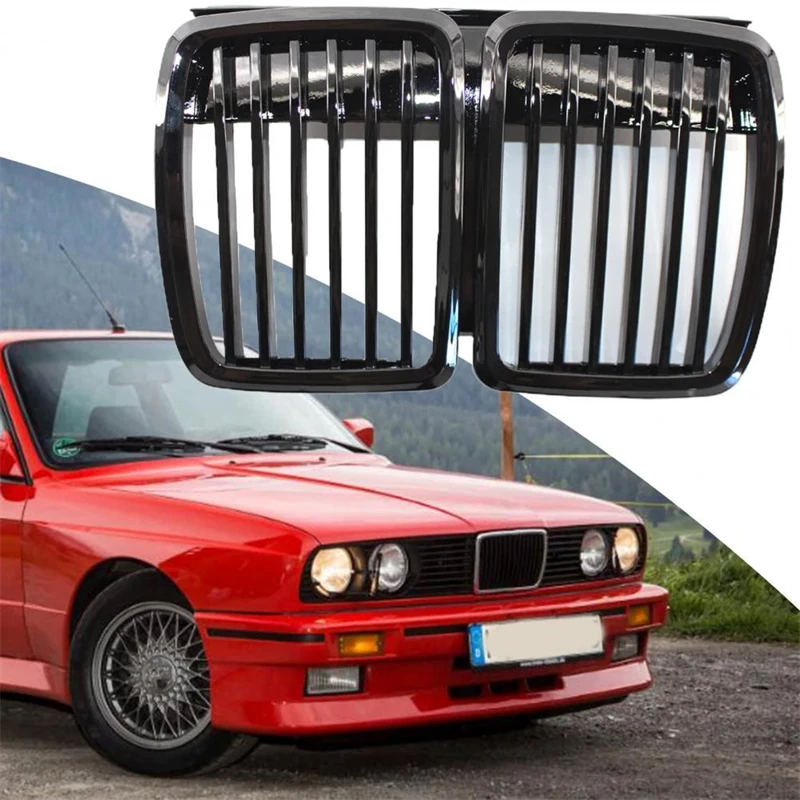 

Gloss Black Front Kidney Grille for 1982-1994 BMW E30 3-Series 325i 318is Car Accessories