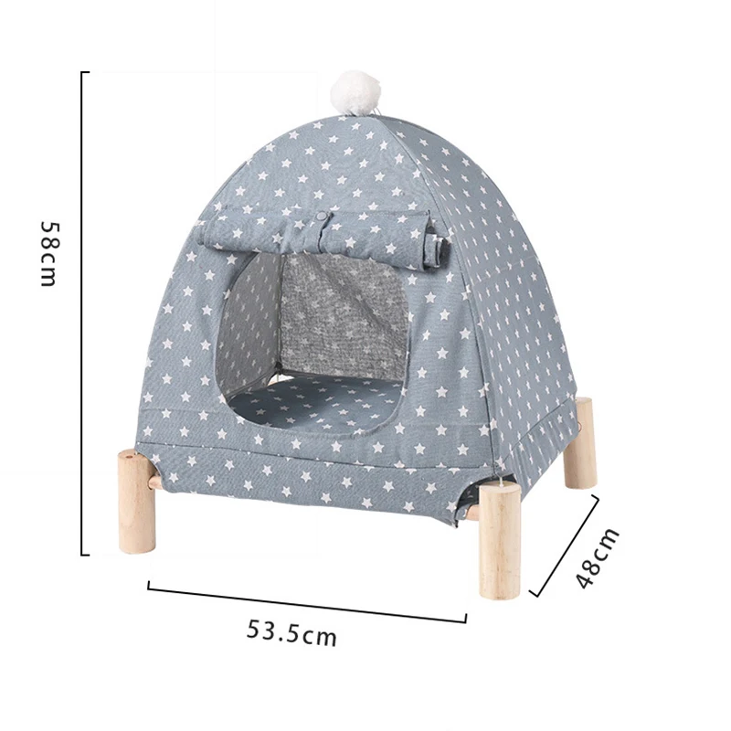 Подъемный домик-палатка для кошек, пещера для домашних питомцев С игрушечным мячом, комнатная мебель, полузакрытый наполнитель, аксессуары ...