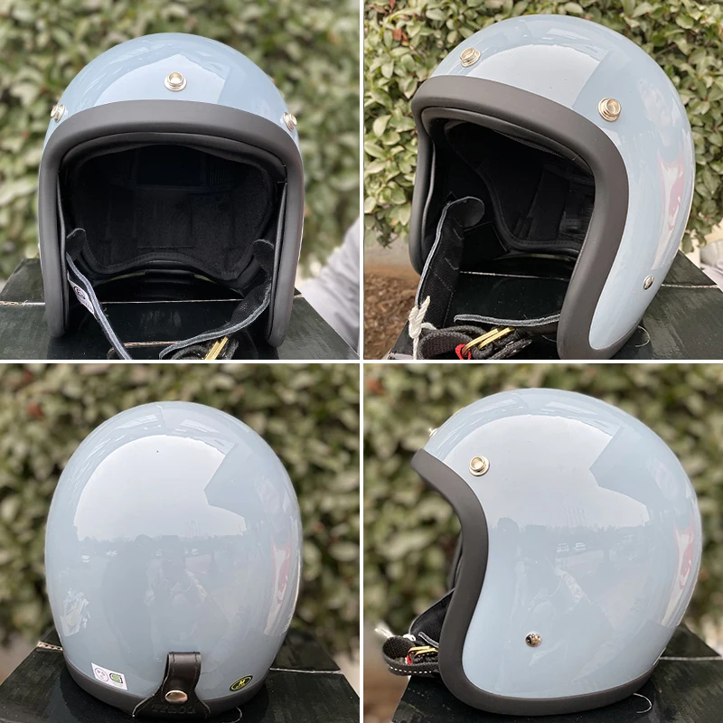

TT&CO Cascos Style Open Face Motorcycle Helmet Vintage 3/4 Jet Cafe Racer Helmet Retro Fiberglass Cascos Para Moto Summer Riding