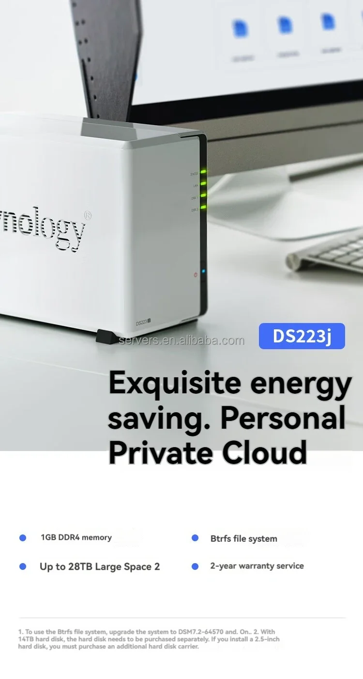 Фото Новейшая высокопроизводительная дисковая станция Ds223J, 4-ядерный сервер облачного хранения, сетевой сервер, сетевое хранилище Nas №4