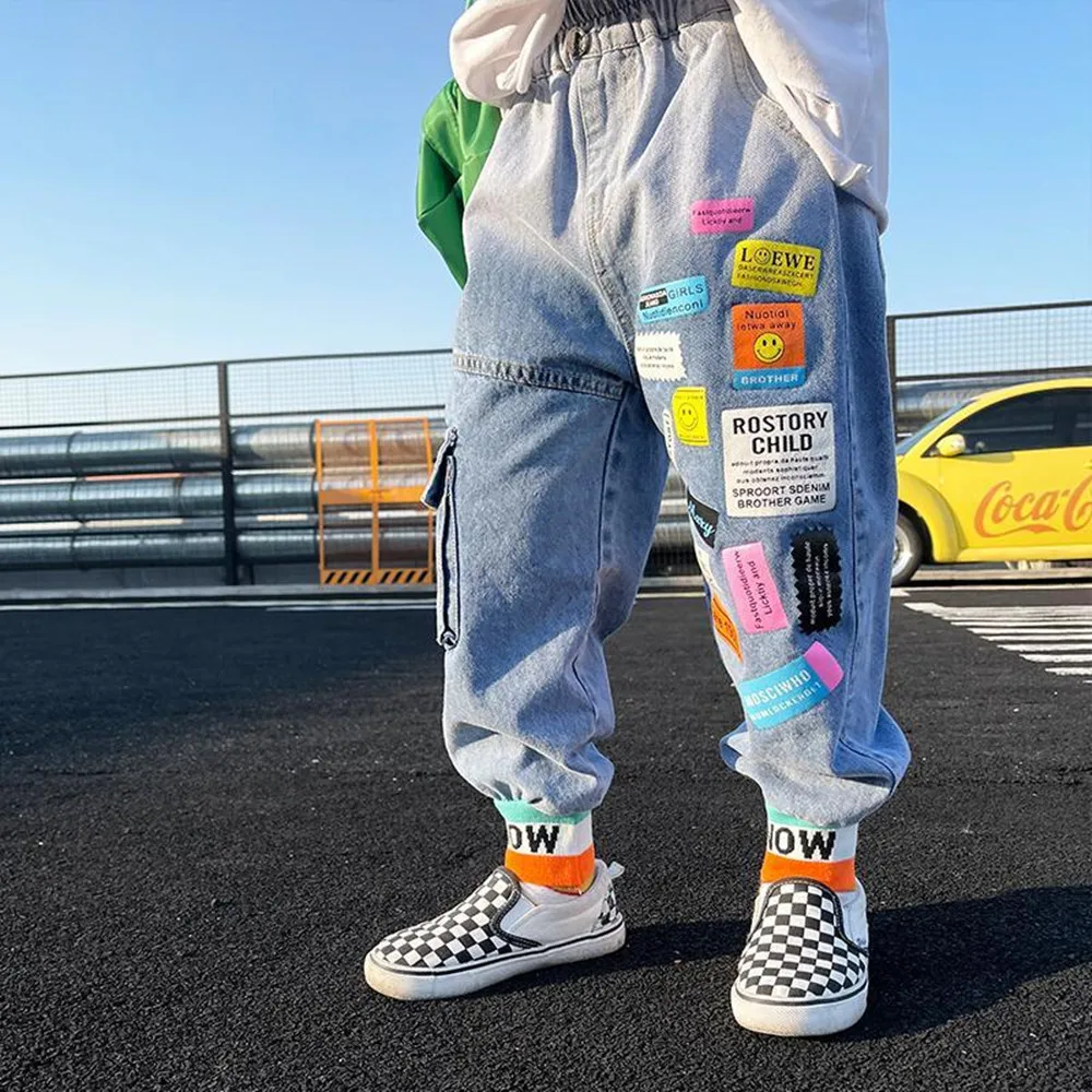 

Children's Pants New Boys and Baby Trousers Handsome and Fashionable Pants Spring and Autumn Children's Cartoon Jeans