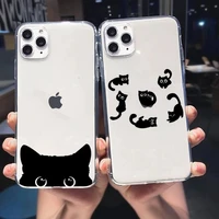 yinuoda cute black cat phone case for iphone 11 12 13 mini pro xs max 8 7 6 6s plus x 5s se 2020 xr clear case