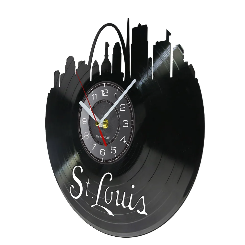 Настенные часы с виниловой пластиной в стиле Сент-Луис | Дом и сад