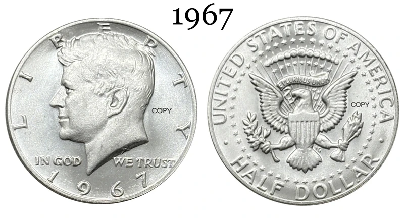 

Серебряная копия монеты США 1969-1971 год