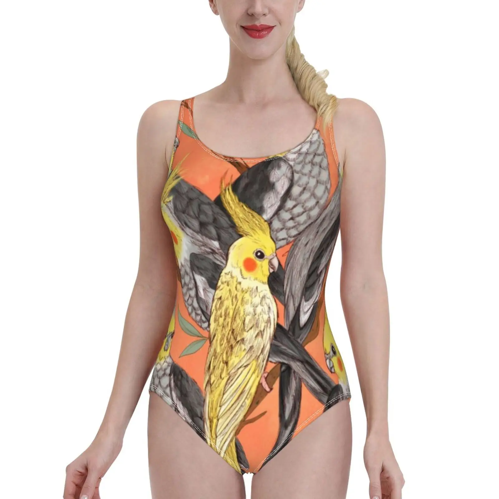 Развлекательный слитный купальник кокатиель женский сексуальный Классический с