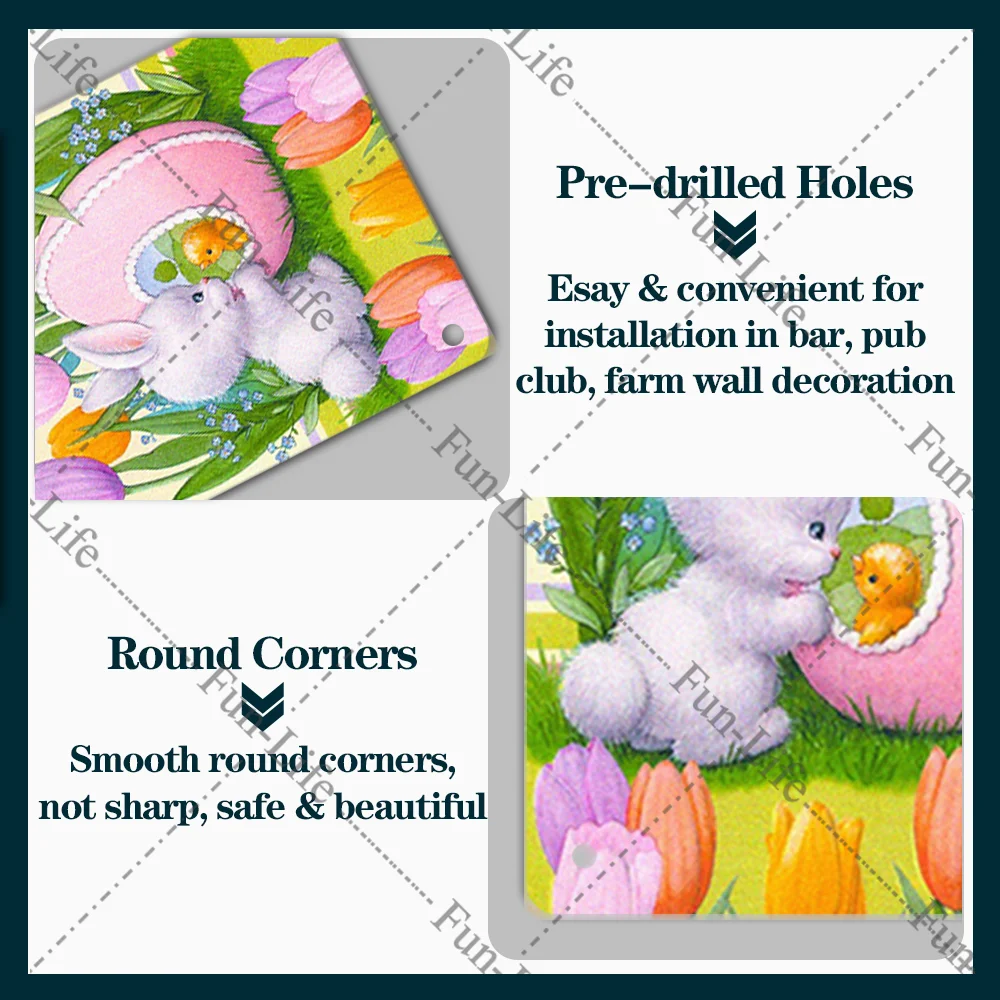 Пасхальный винтажный оловянный плакат кролик рекламные стены напоминание