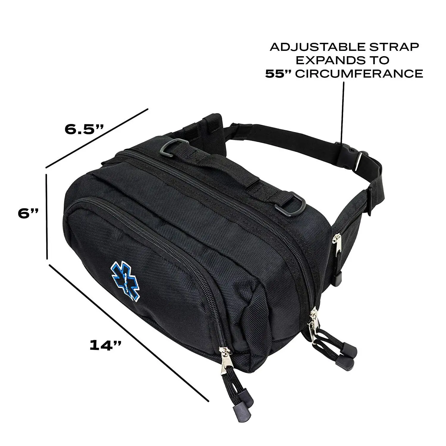 Пустая поясная сумка для оказания первой помощи черная