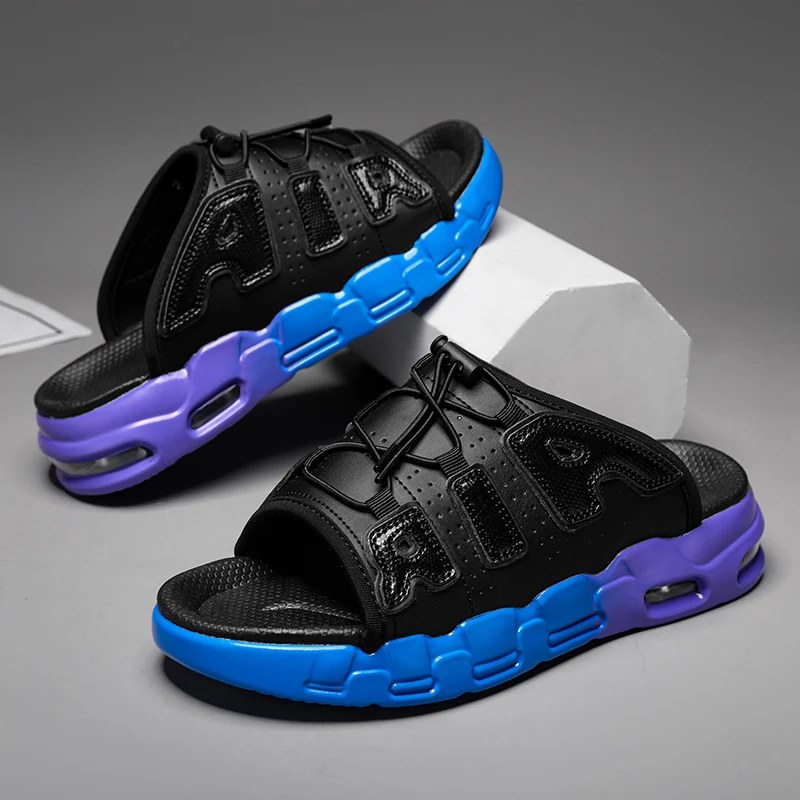 Шлепанцы большого размера летние трендовые мужские спортивные пляжные сандалии