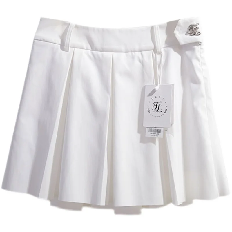 

2022 spring and summer new golf skirt women's all-match waist slim pleated skirt fashion casual golf sports A-line skirt