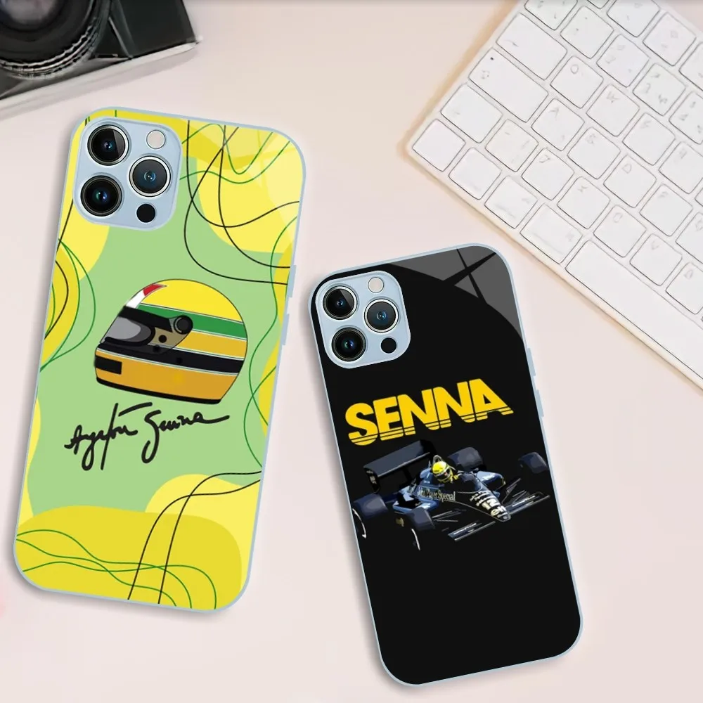 Чехол для телефона Brazil A-Ayrton Tacing Driver S-Senna Racer iphone закаленное стекло 11 14 12 13 Mini Pro Plus X