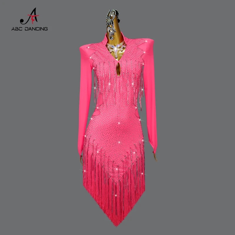 

Professional Latin Dance Competition Fringe Dress Senior Performance Costume Blackpool Large Size Custom Ballroom Wear Girl Sexy