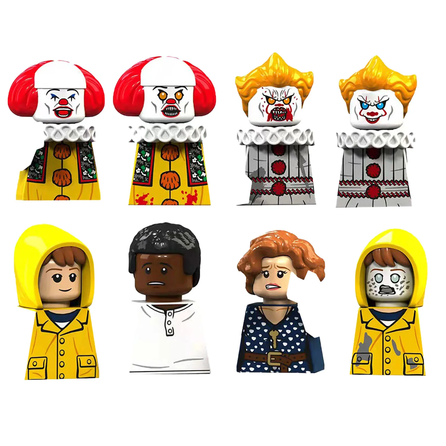 

Kt1012 серия фильмов ужасов на Хэллоуин, клоун, реинкарнация, собранные детские строительные блоки, игрушки xp087-xp094