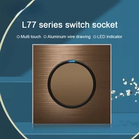 1 2 3 4 gang coffee aluminum wire drawing series brown point reset switch socket panel british standard concealed installation