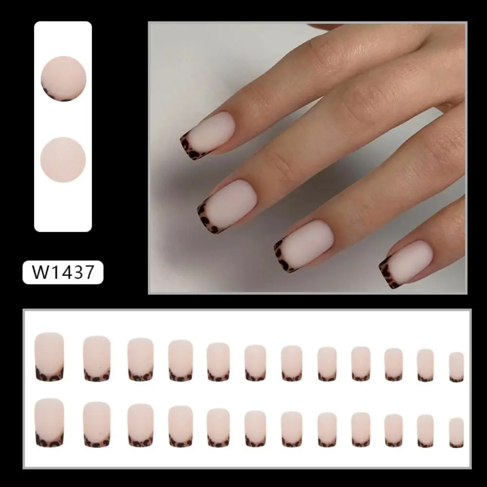 Новые длинные квадратные накладные ногти Aurora для французского маникюра съемные