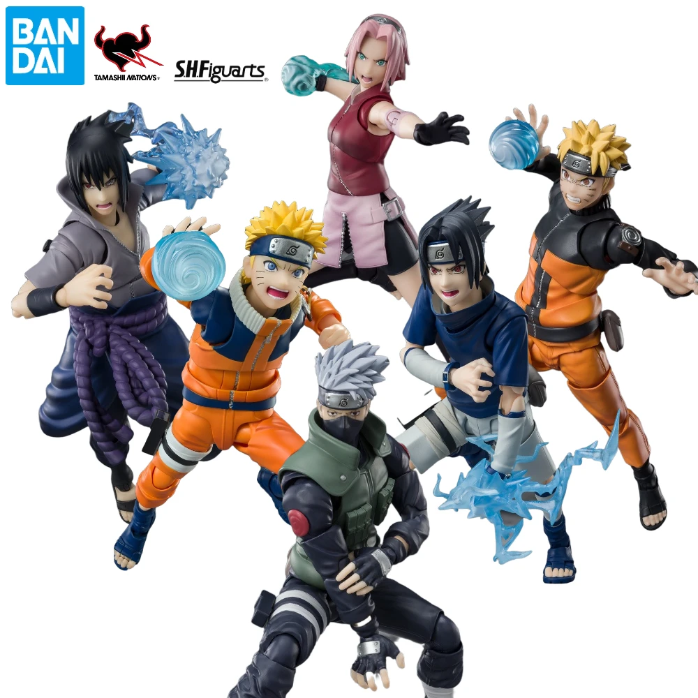 Bandai SHFiguarts 2.0 Naruto: Shippuden Kakashi Hatake No 1 Naruto Sasuke Sakura Uchiha Madara SHF Anime Figure Action Model Toy