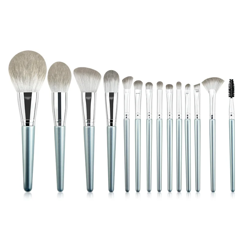 14pcs/set Grey Makeup brushes set Powder angled Blusher sculpting Eyeshadow make up highlighter crease eyebrow eyelashes brush