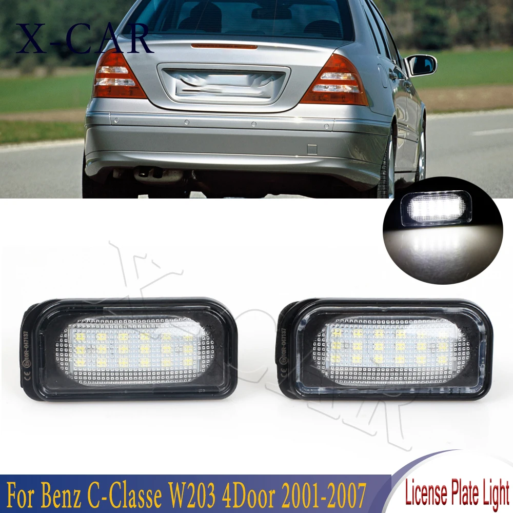 

Светодиодная лампа Canbus для номерного знака, 2 шт., для Mercedes Benz C-класс W203 4Door 2001 2002 2003-2007, без ошибок, Стайлинг автомобиля