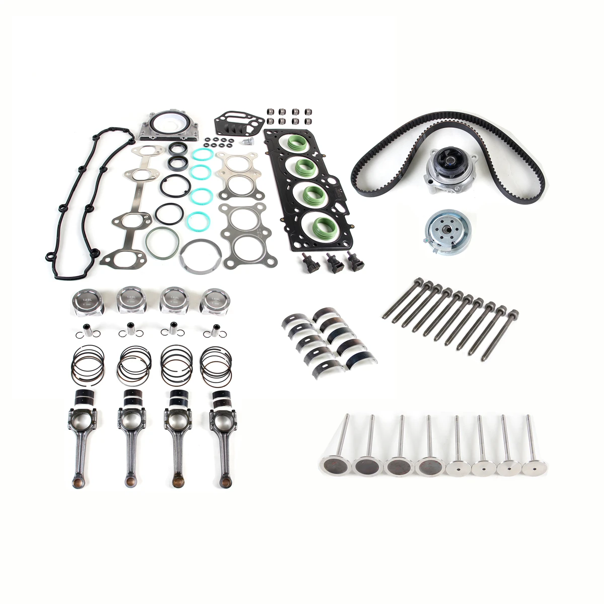 

1.6 Engine Piston & Con Rod & Valve & Gasket Rebuilding Kit Fit For VW Beetle Bora Jetta mk4 Caddy Golf AVU BGU BSE BSF CCSA