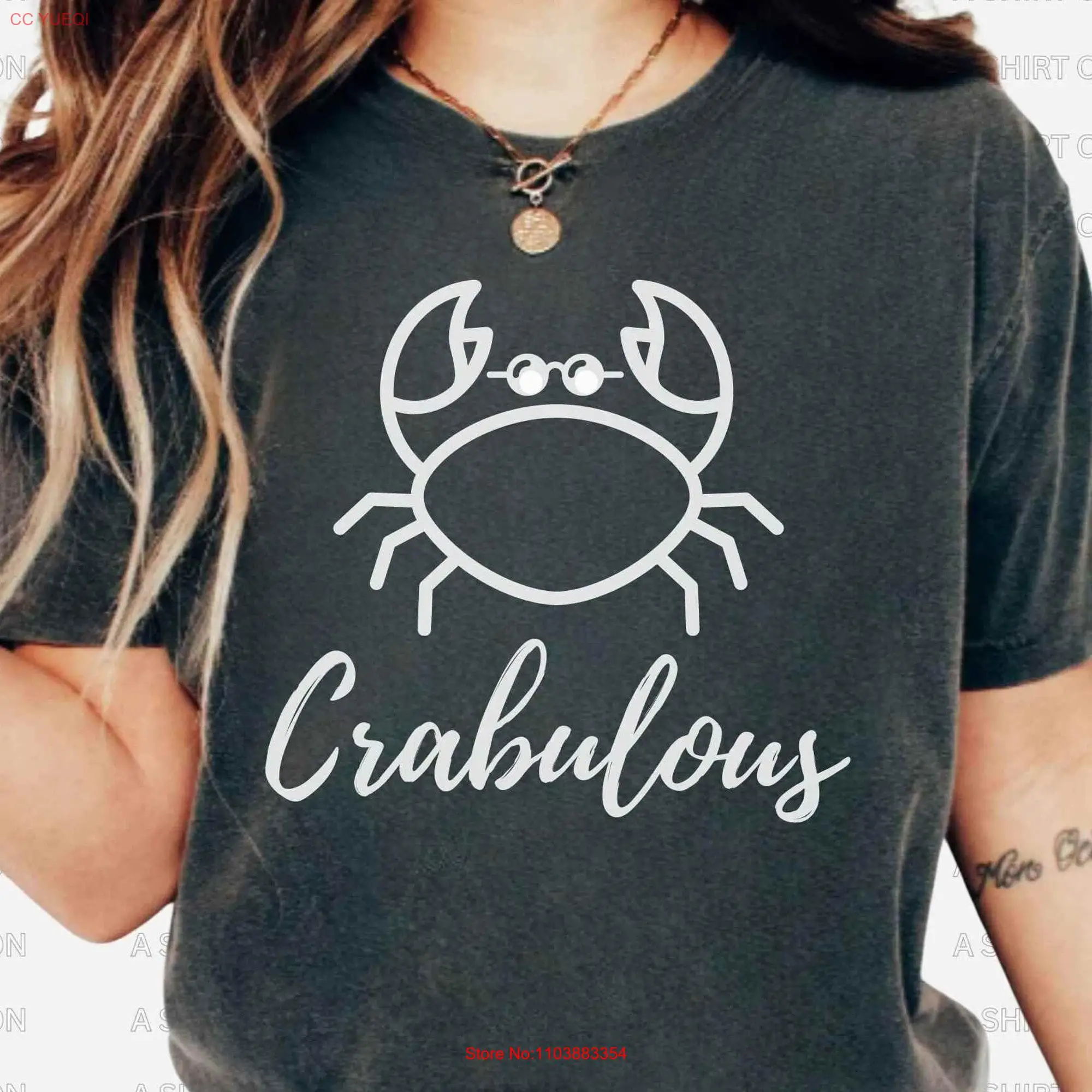 Забавная футболка Crabulous забавная Пляжная с длинными или короткими рукавами для