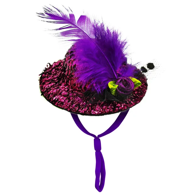 Chicken Hat for Hens Tiny Pets Funny Chicken Accessories Feather Top Hat Rooster Parrot Hamster Poultry Stylish Show Costum 3