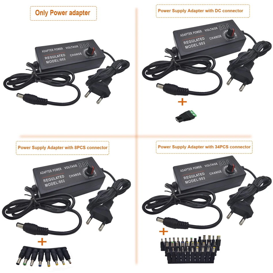 

Adjustable AC To DC Power Supply 3V 5V 9V 12V 15V 18V 24V 1A 2A 5A 10A Power Supply Adapter Universal AC100-240V To 12V Adapter