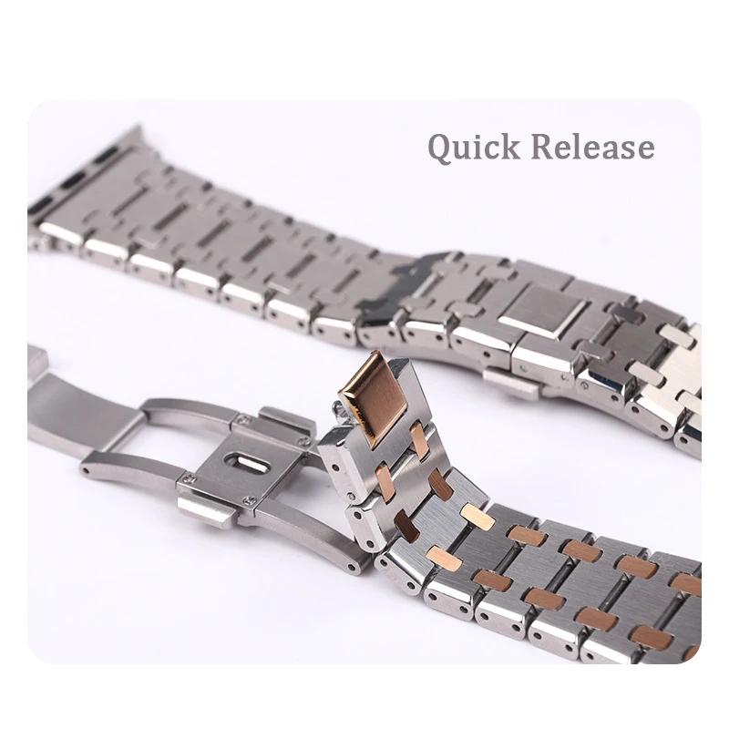 Strap For iWatch Ultra 49mm 38mm 42mm Metal Bracelet For Apple Watch 8 7 Series 45mm 41mm SE 6 5 4 44mm 40mm Replacement Band