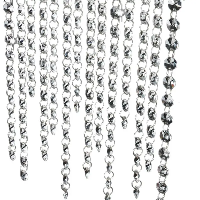 

Акриловая Хрустальная Стразы 1 м, гирлянда из бусин, дверная занавеска, люстра, подвесные настенные подвески, украшение для дома и свадьбы, а...