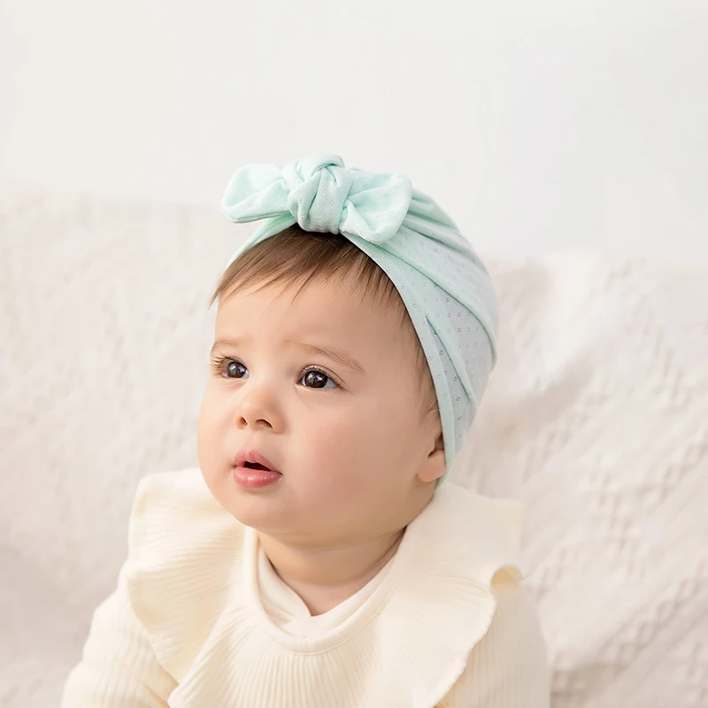 Легкий весенний детский тюрбан с бантом повязка на голову для младенцев головной