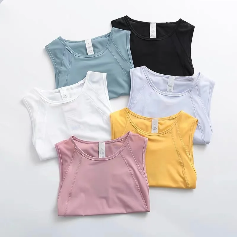 Lulu Buttery Soft Yoga Top For Women Loose Fit Workout Tank Gym Wear Sleeveless Back Hollow Out Sportswear Running Sport Shirts