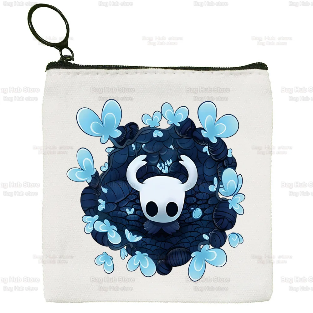 Hollow Knight Game Cartoon Canvas Coin Purse Custompattern Logo Storage Pouch Canvas Bag New Coin Bag Key Coin Purse