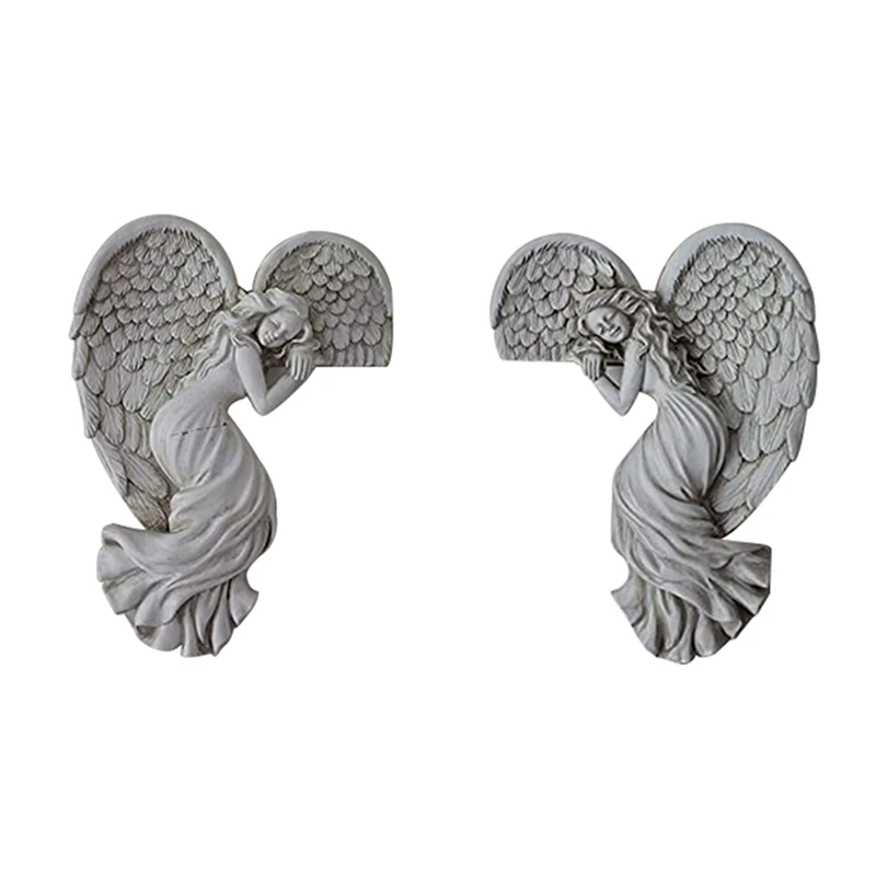 

Door Frame Angel Wings Wall Sculpture Ornament Garden Home Decor Secret Fairy Angel Craft Decoration Gift Crafts