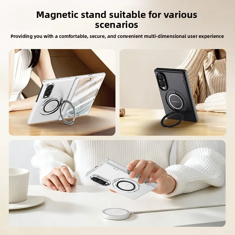 Вращающийся на 360° магнитный чехол-подставка для Samsung Z Fold 8 с широким закаленным стеклом и защитным кольцом-держателем для Magsafe (art.: 3920dc4cb857f) - 3920dc4cb857f