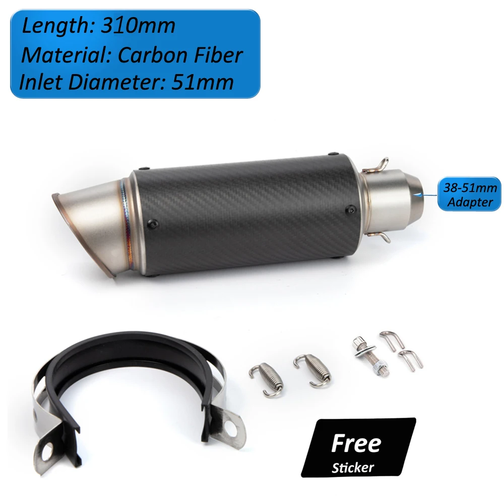 

Мотоциклетный глушитель, выхлопная труба, грязевой питбайк, Escape Moto, универсальный для Honda CBR600RR R6 Ninja 400 Z800 Z900 Z1000 51 мм/60 мм