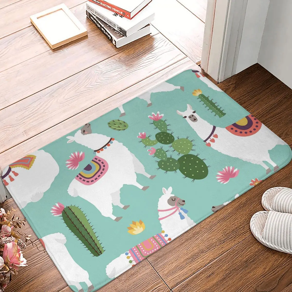 

Alpaca Clever Lively Naughty Lovely Cherubic Non-slip Doormat Living Room Mat Lying Down Balcony Carpet Entrance Door Decorative