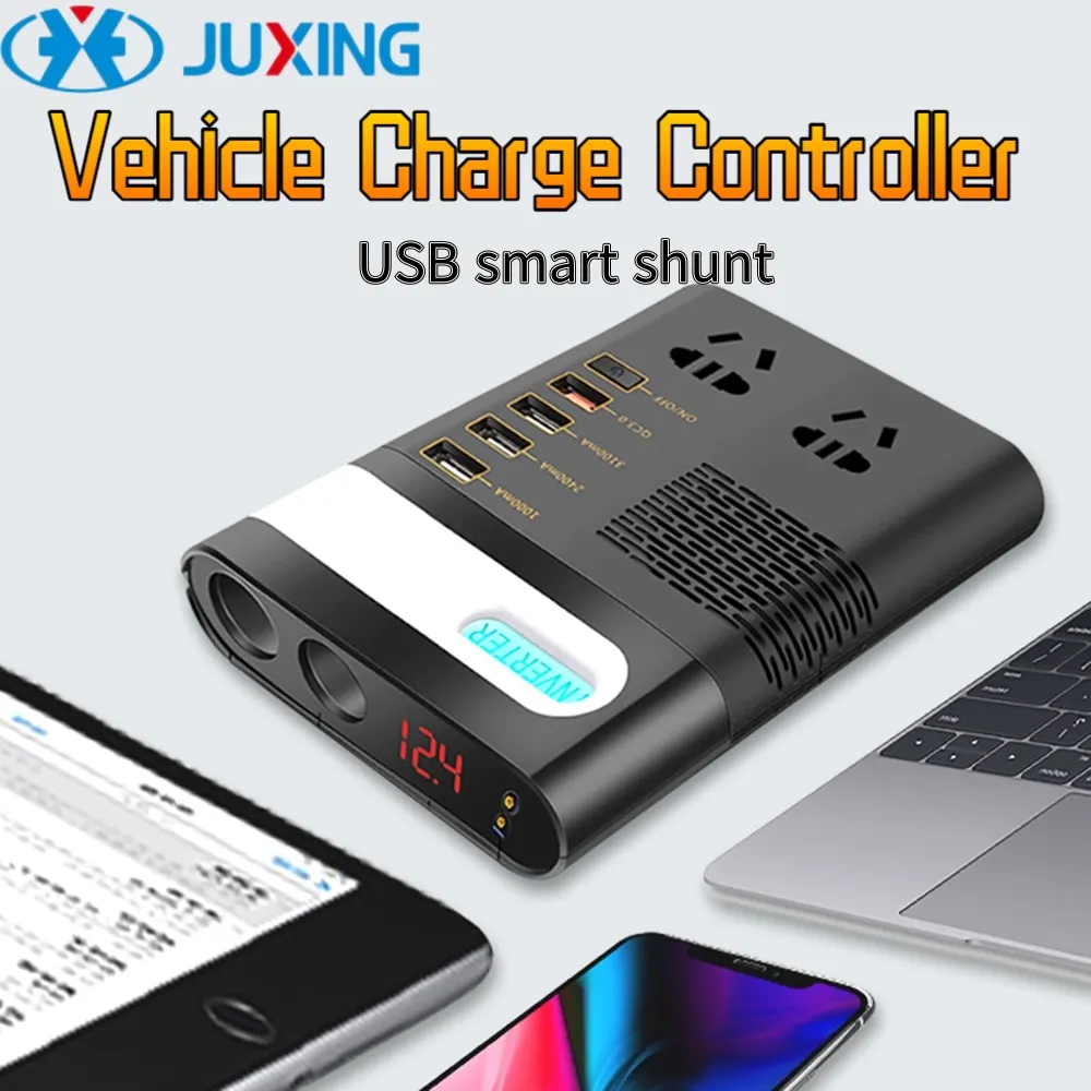 

JUXING Car Inverter 12V/24V Universal To 220V Home Power Converter Car Socket Charger, With QC3.0 Fast Charge