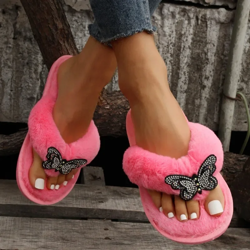 Женские тапочки для дома модная повседневная домашняя хлопковая обувь с бантом