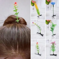 new cute grass hair clip barrtttes girls accessories flower mushroom bean hairclips women children plants hairpin
