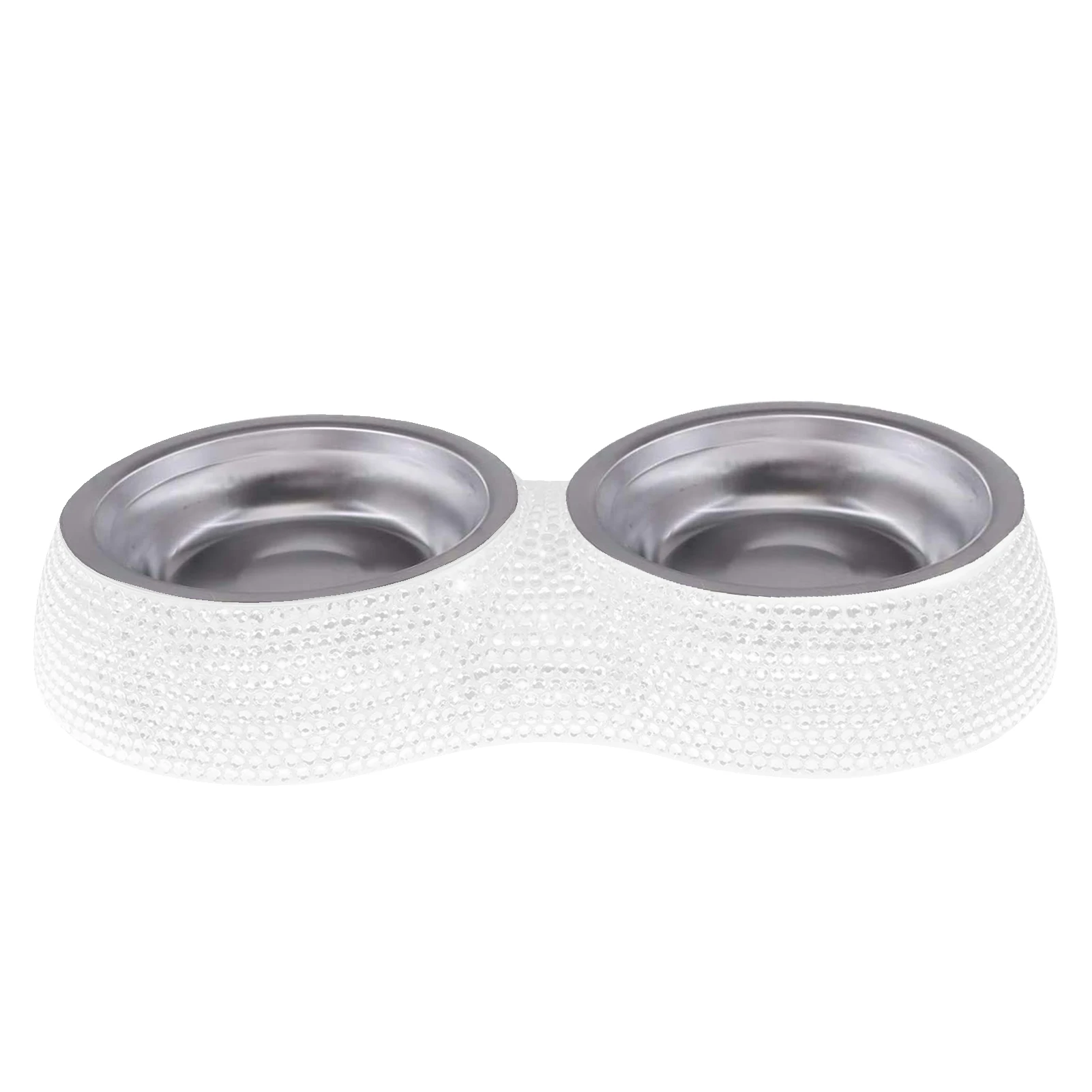 

Double Pet Bowls Bling Dog Food Feeder Water Stainless Steel Pet Drinking Dish Feeder Cat Puppy Pet Feeding Small Dog Supplies