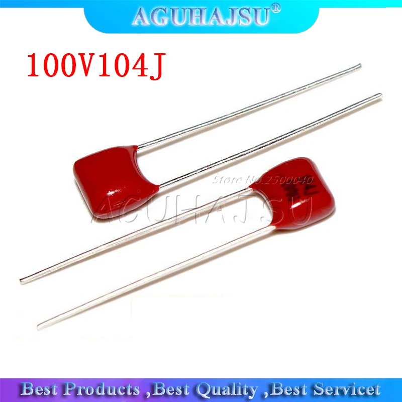 

20 шт. 100V104J шаг 5 мм 100NF 0,1 мкФ 100V 104 CBB полипропиленовый пленочный конденсатор