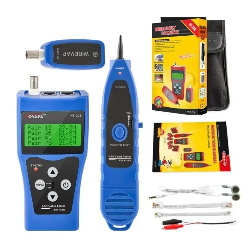 НОВЫЙ ГОРЯЧИЙ тестер сетевого кабеля NF-308S измерительная длина схемы развода