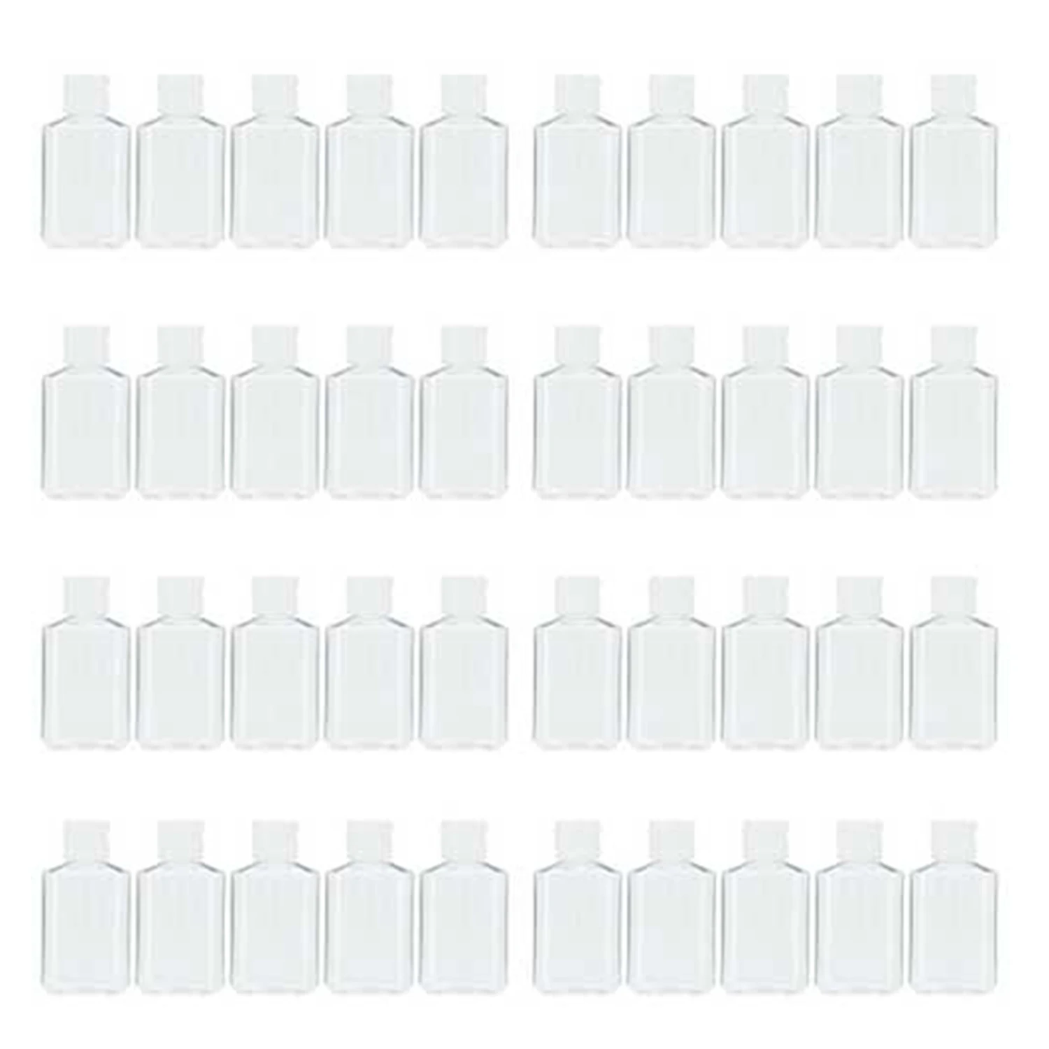 

40 PCS 2 60 Ml Clear Refillable Flip Top PET Plastic Container