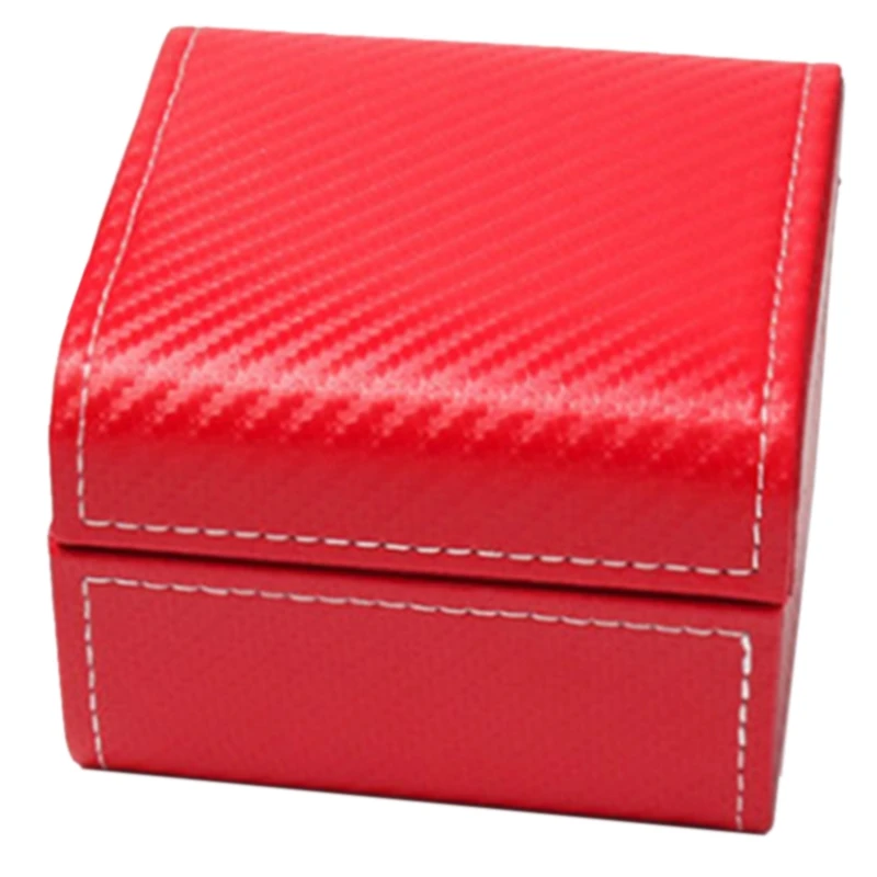 

Square Single Slot Watch Storage Box Faux Leather Jewelry Organizer Display Case