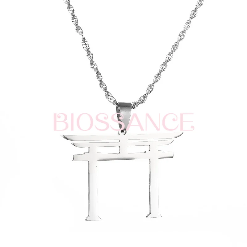 BIOSSANCE Новый изысканный модный символ Шинто ожерелье из нержавеющей стали для