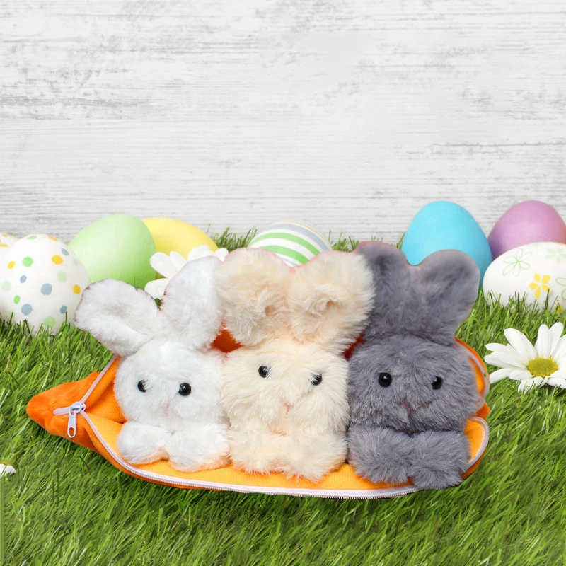 

36cm Carrot Bag Bunny Doll Ornament Set Easter Decoration Cute Rabbit Kawaii Toys Gift For Kids Home Decor