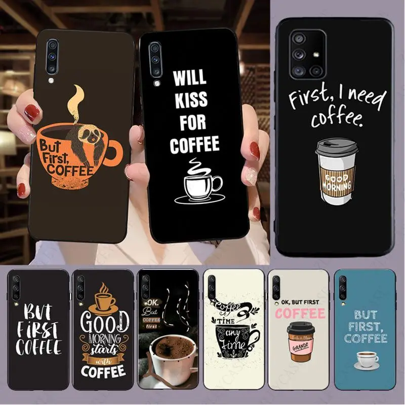 Чехол для телефона с изображением кофе Samsung Galaxy A24 A52S A73 A14 A23 A21S A13 A53 A32 A22 A34 A41 A42 A33 A20E