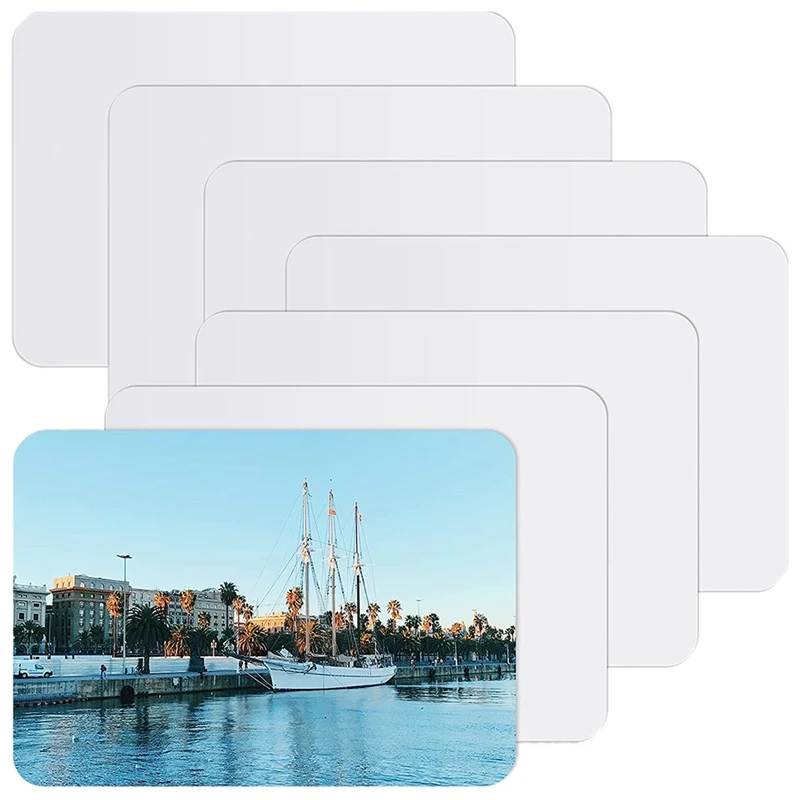 

6 Pcs Of White Aluminum Metal Blank Aluminum Sign Billet Sublimation Blank Aluminum Metal Sign For Heat Transfer Photo